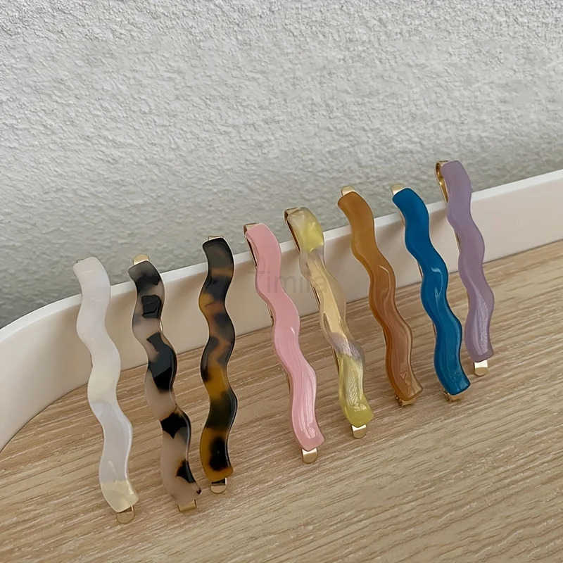 2pcs/set Cute Bobby Pins Acetate Hair Clips Side Pins Colorful Barrettes Lace Wave Geometric Hairpins Girls Women Hair Accessories U250807