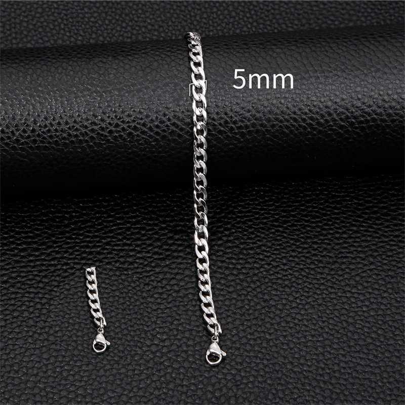 3-11mm Thick Waterproof Chain Bracelet for Men Stainless Steel Cuban Chain Wristband Classic Punk Heavy Mens Jewelry Gift W250807