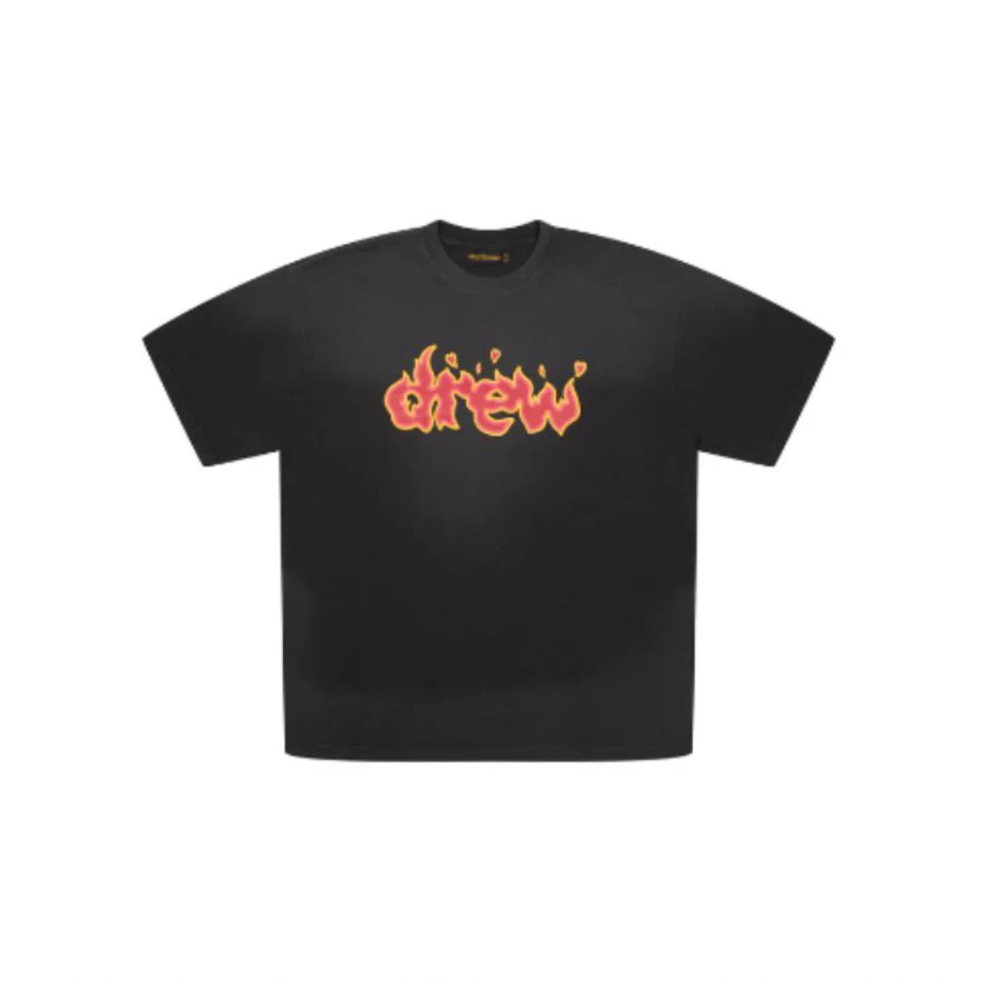 Drew House New Mens Clothing Fire Print T shirt men's and women's printed loose short sleeve T-shirt Designer luxury