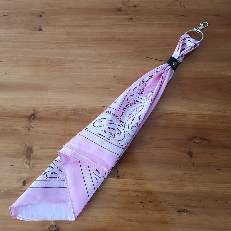 Trendy Keychain with Paisley Bandana Ribbon - Hip Hop Streetwear Style for Jeans and Pants