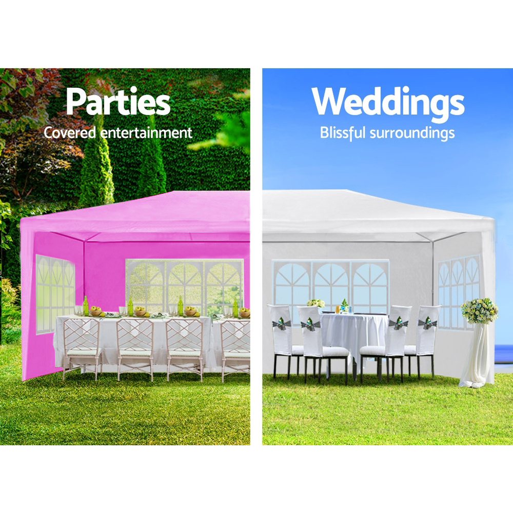 10x20' Wedding Party Canopy Tent Outdoor Gazebo with 6 Removable Sidewalls