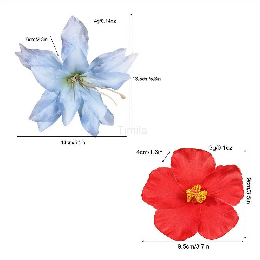 2/4/6 pcs Hawaiian Flower Hair Clips for Women Artificial Floral Hibiscus Lily Barrettes Hairpins Accessories Vacation Beach Gift U250807