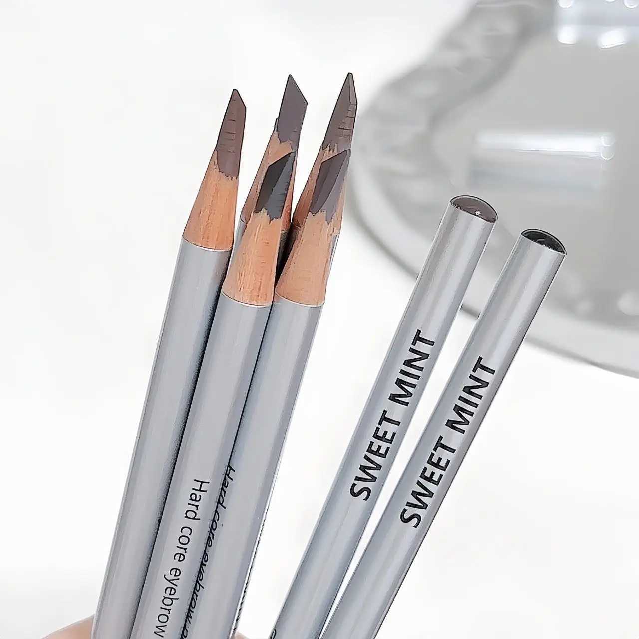 Slanted Blade Eyebrow Pencil Waterproof Makeup Natural Lines Hair Flu Wood Eyebrow Pen Tint Tattoo Gray Coffee Eyebrow Pencil W250807