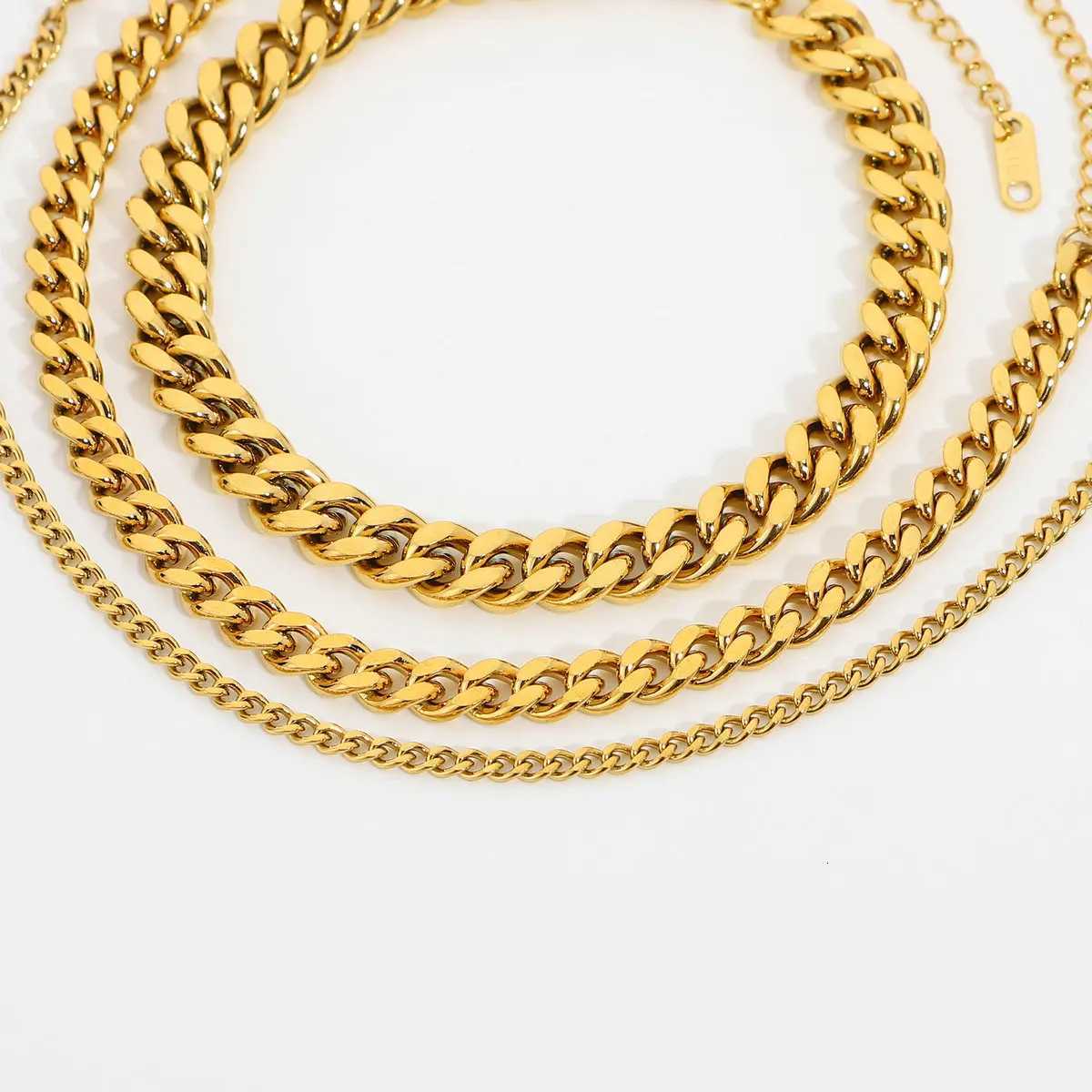 Gold Plated 316L Stainless Steel Stacking Chain Anklets For Women 3mm 6mm 8mm Punk Miami Cuban Chain Anklet Foot Jewelry Y250805