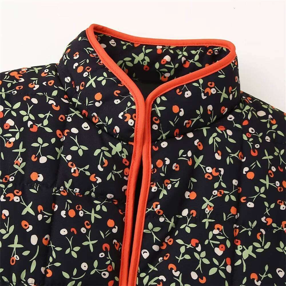 Designer Clothing 2025 Taop&Za Autumn New Women's Fashion Casual Versatile Long Sleeve Pocket Decoration Printed Cotton Jacket