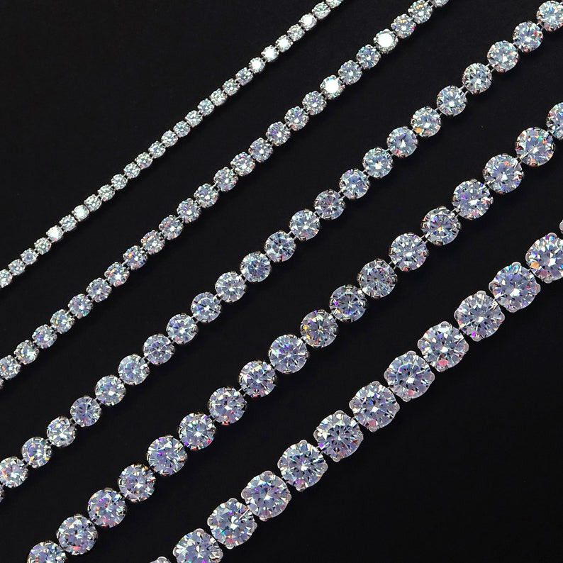 Hiphop Tennis Chain 10K Solid Gold 3mm/4mm/5mm Hand Setting VVS Moissanite Tennis Chain