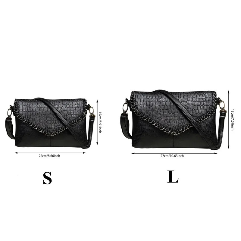 1PC SL Women Black Handbags PU Messenger Bag Shoulder Female Casual Crossbody Retro Purse 250804