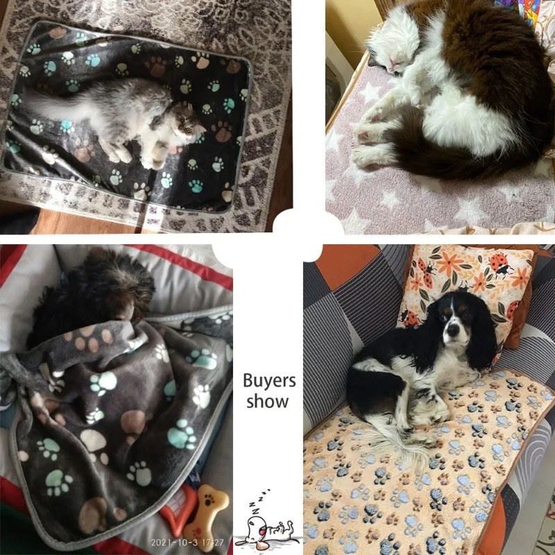 Soft Fluffy High Quality Pet Blanket Cute Cartoon Pattern Non Slip Warm Comfortable Mat Machine Washable All Season for Cat Dogs 250804