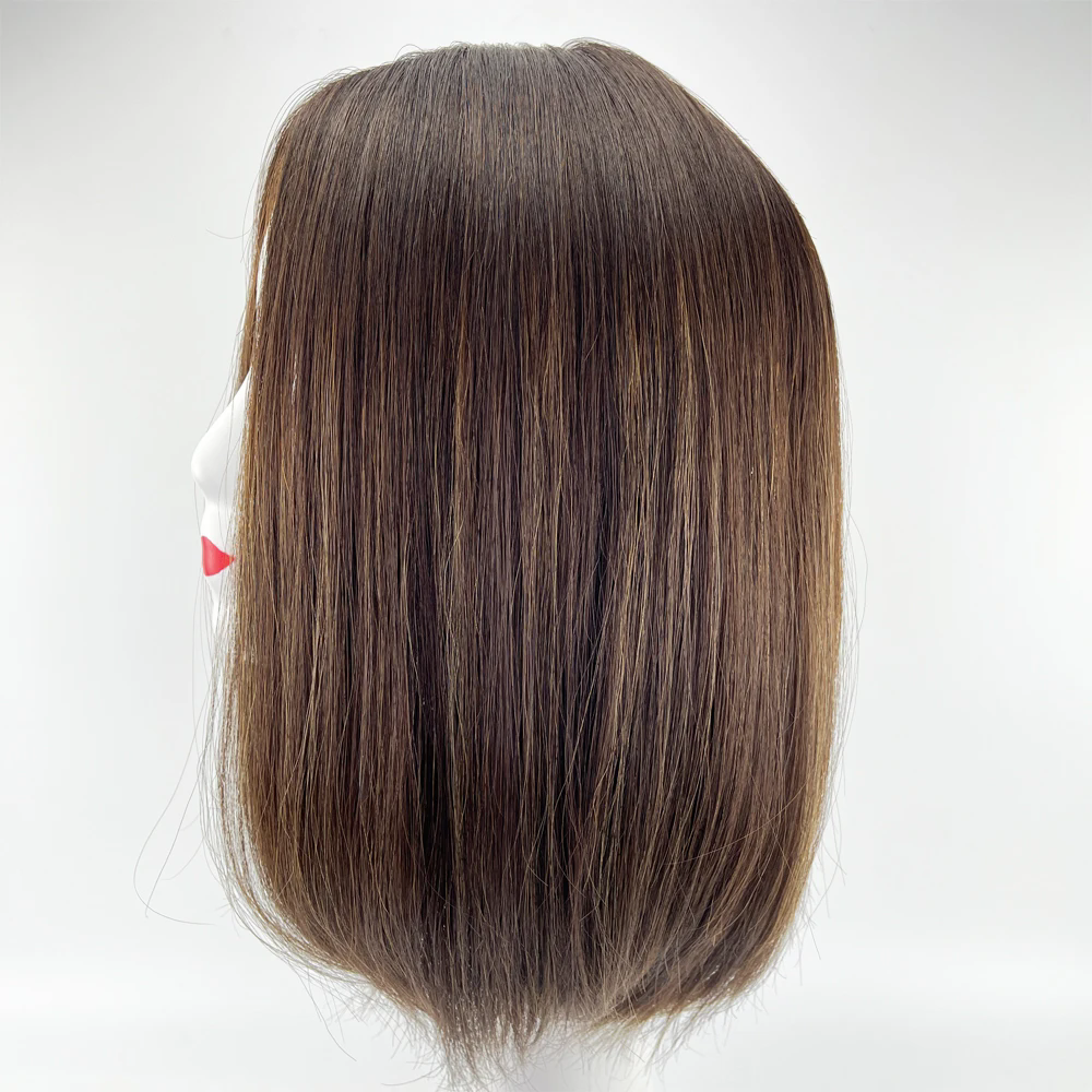 14inch Highlight Brown lace Wig Silk Straight High Quality Virgin Human Hair natural full lace front Same Hair Length Bob Wig
