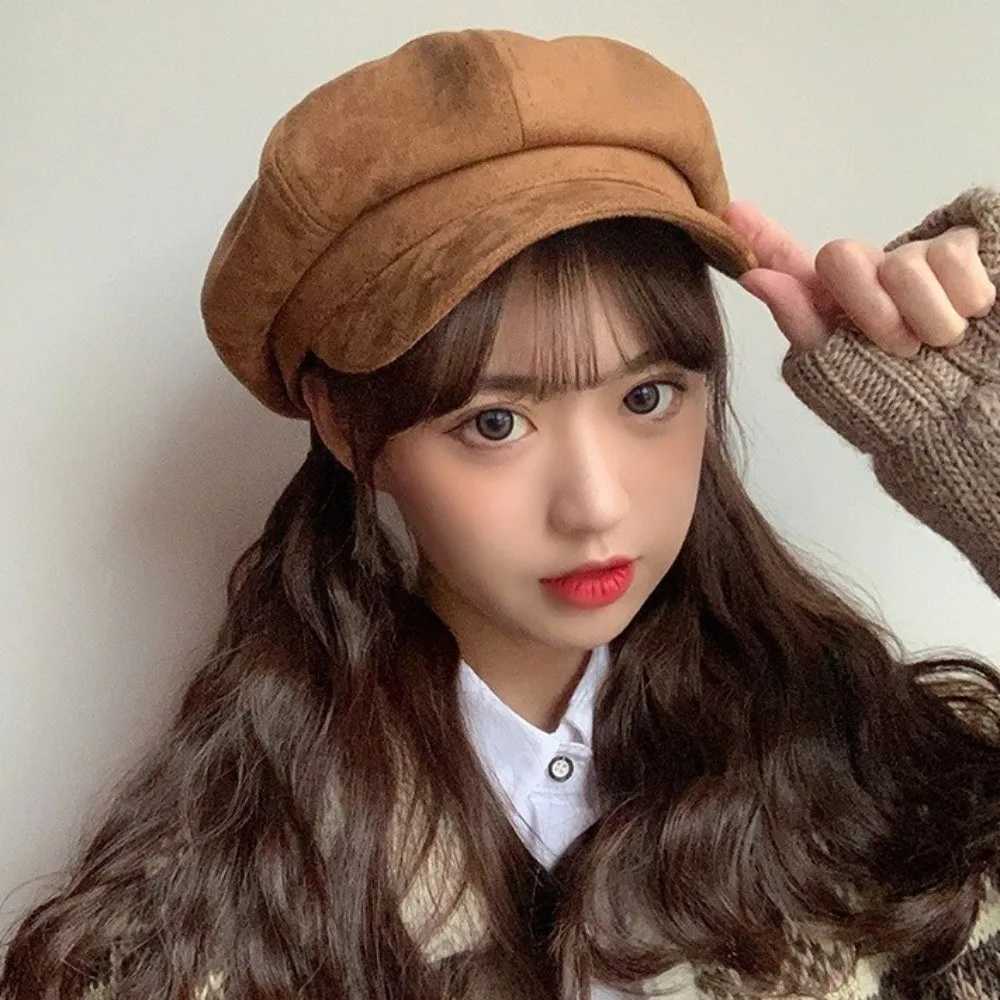 Retro Korean Style Beret Hat Solid Color Keep Warm Newsboy C JK British Painter C Ladies XJ250807