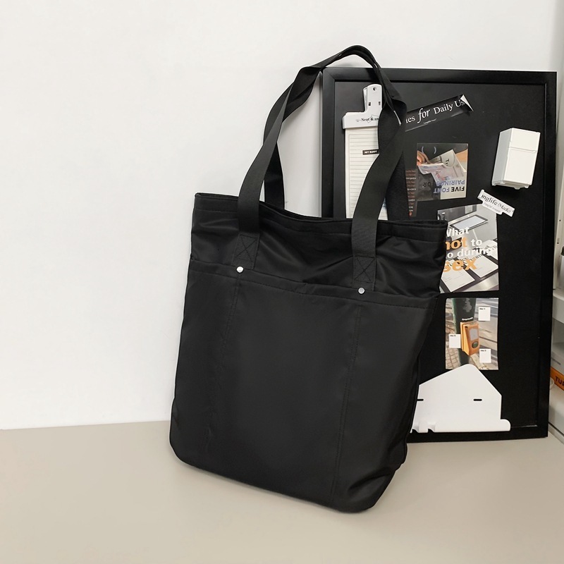 Solid Color Tote Commuting To Work Handbag Unisex Couple Shoulder Multifunctional Laptop Bag