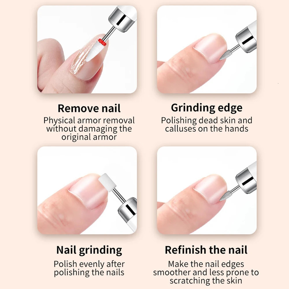 Nail Drill Professional Handle Pen Nail File Machine Rechargeable Nail Drill Tools for Acrylic Gel Nails Manicure Pedicure 250807