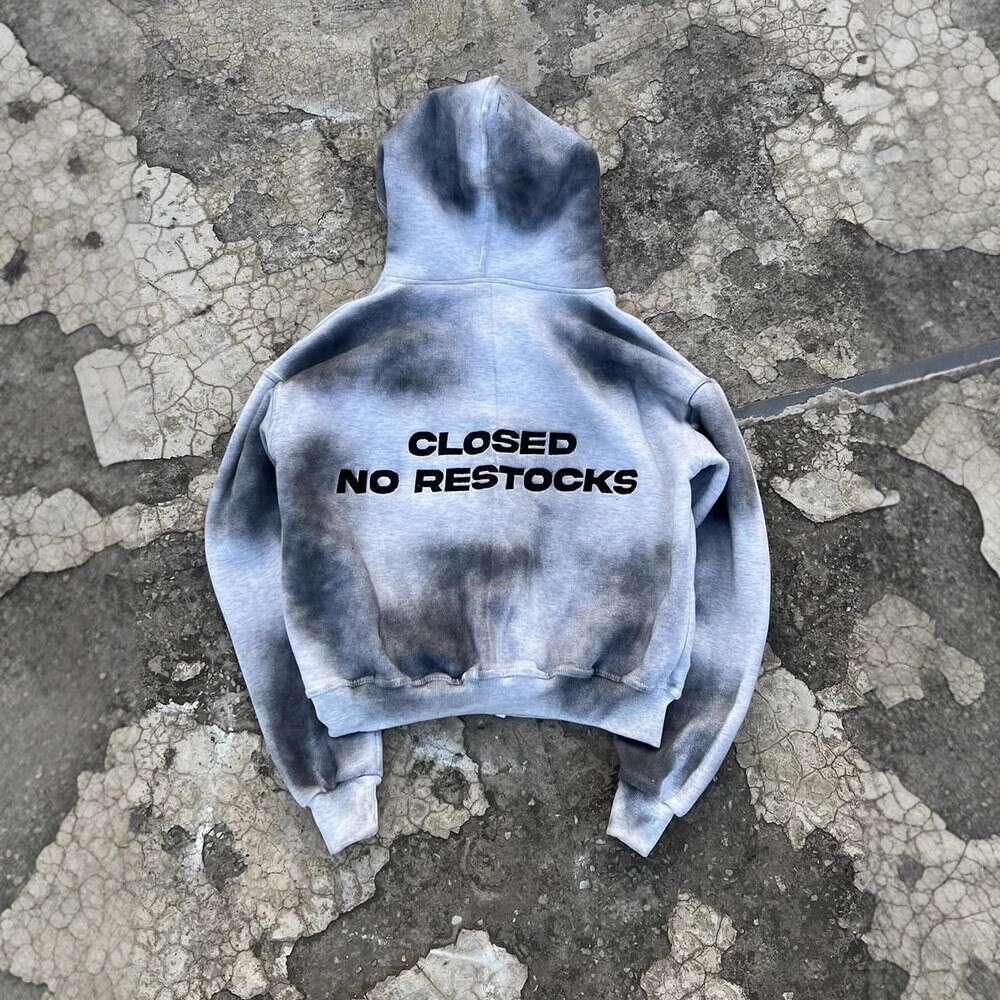 3D Digital Printing Handmade Distressed Tie-Dye Gradient High-End Cool Zipper Hoodie Jacket for Men and Women