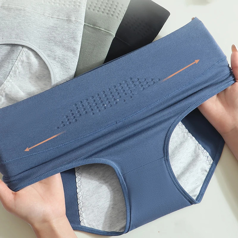 High Waist Leak Proof Menstrual Womens Panties Widen Period Pants Physiological Underwear Cotton Plus Size L4XL Female Briefs 250807