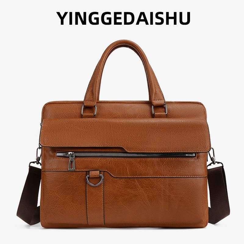 Men's briefcase texture new backpack leisure large capacity business shoulder computer bag handbag crossbody