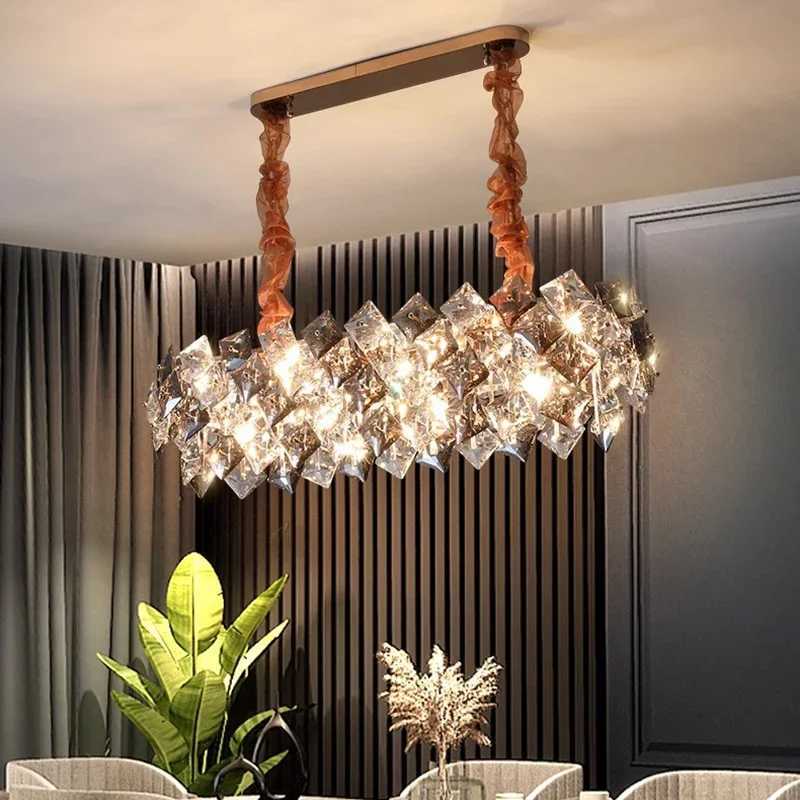 Home Decoration Pendant Lights Luxury Crystal Living Room Chandelier Dining Room Pendant Lamp Ceiling Light Indoor Lighting X250807