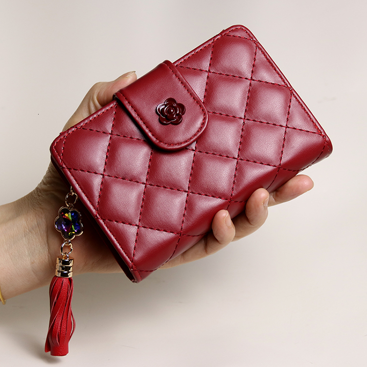 Free Shipping Designer Luxury Women's Fashionable Zipper New Diamond Wallet Korean Style Short Style Trendy Folding Student Coin Bag Casual Card 