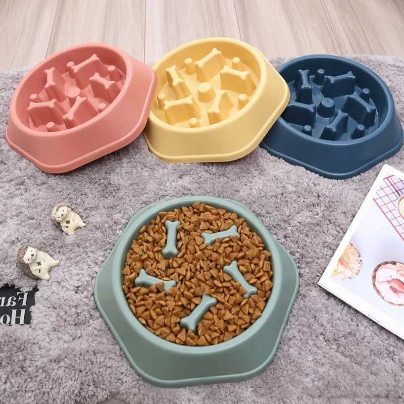 Pet Dog Bowl Dog Slow Feeder Bowl Feeder dogs anxiety Anti choking device Food Plate Feeding Dog Cat Food Bowl cute Pet Supplies Y250806