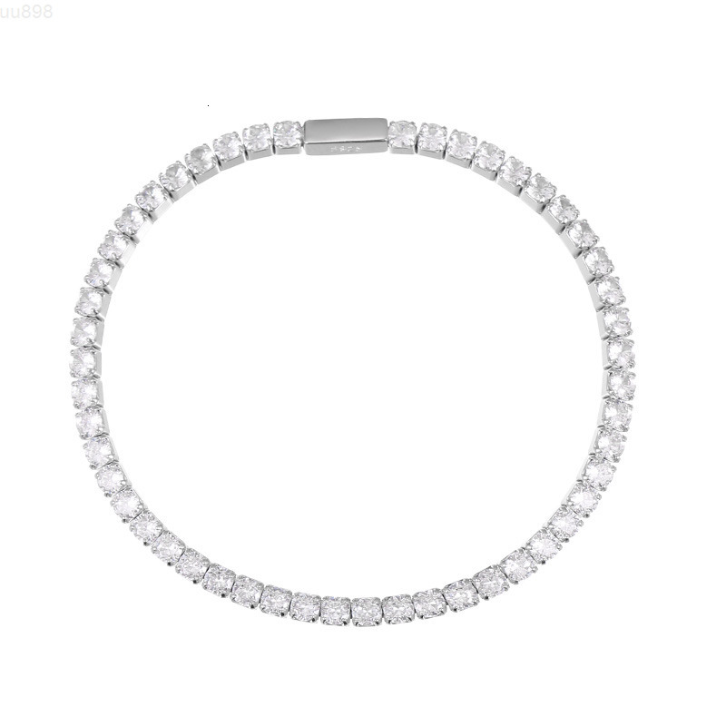 Wholesale Customizable Tennis Chains Jewelry 925 Sterling Silver 2/3/4mm CZ Cubic Zircon Tennis Bracelet