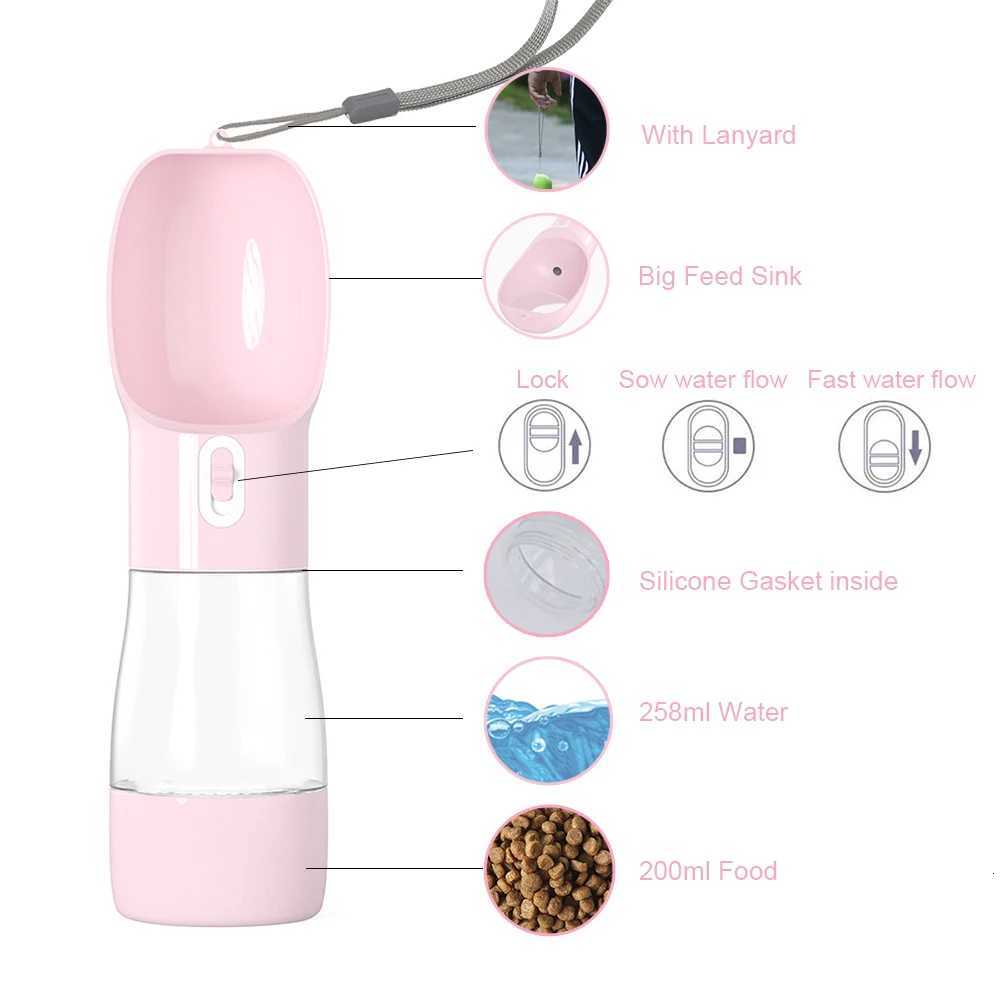 Portable Dog Water Bottle Dispenser 2 In 1 Pet Food And Water Feeder Outdoor Walking Hiking Drinking Bowls For Small Cats Dogs Y250806