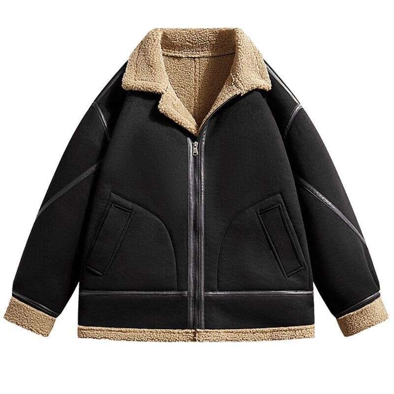 New Deer Fur Veet Autumn Winter British Jacket, Men's Solid Color Top, Loose And Versatile Warm Jacket