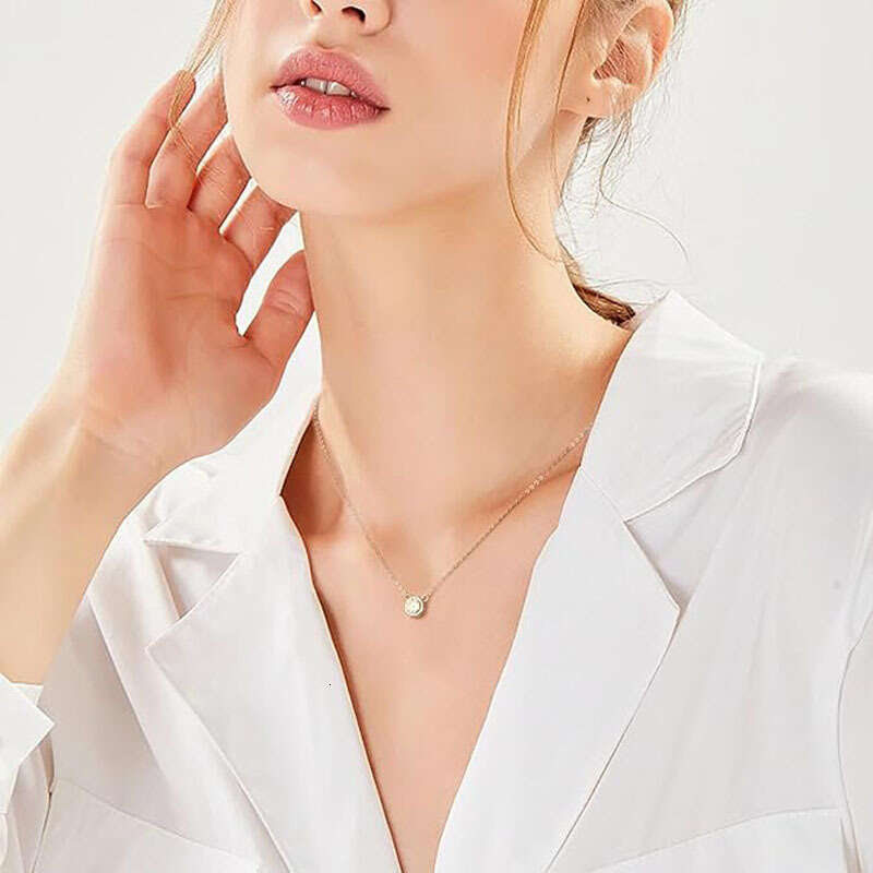 High-end Ins Style Bear Necklace for Women Moissanite s Sterling Sier Collarbone Chain