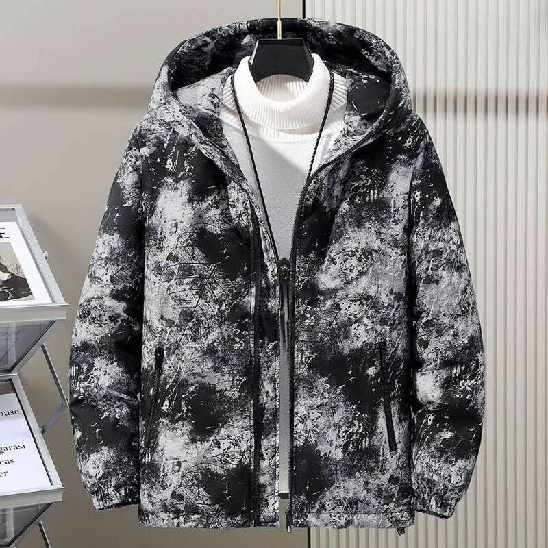 Autumn Winter New Solid Color Men And Youth, Thickened Warmth For Couples, Trendy Students, Cotton Printed With Loug
