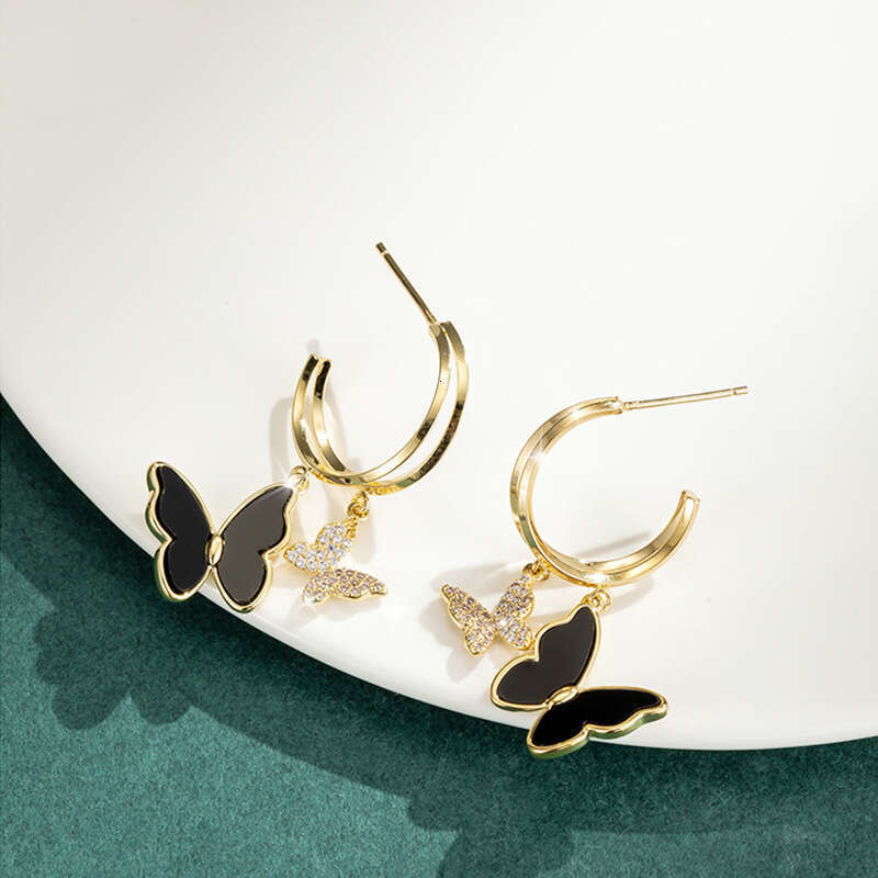 Earrings Designer Luxury jewelry for Women Butterfly Double Flying Earring copper plated with 18K gold silver Simple Fashion Festival vacation gifts