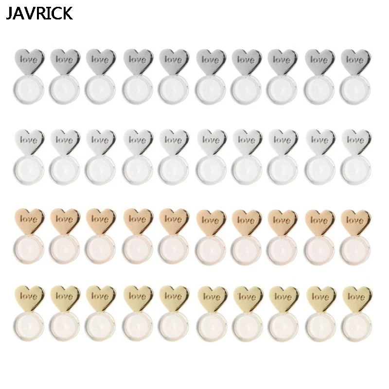 10Pcs Heart Love Magic Earring Lifters Lifts Backs Adjustable Hypoallergenic Nuts Ear Lobe Support 250804