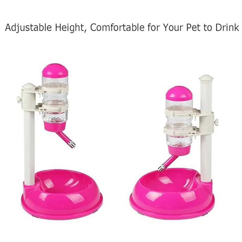 Small pet Water Bottle Dispenser Stand Pet Standing Water Dispenser Bowl for Small Dogs Cage Crate 3 in 1 Food and Water Feeder Y250806