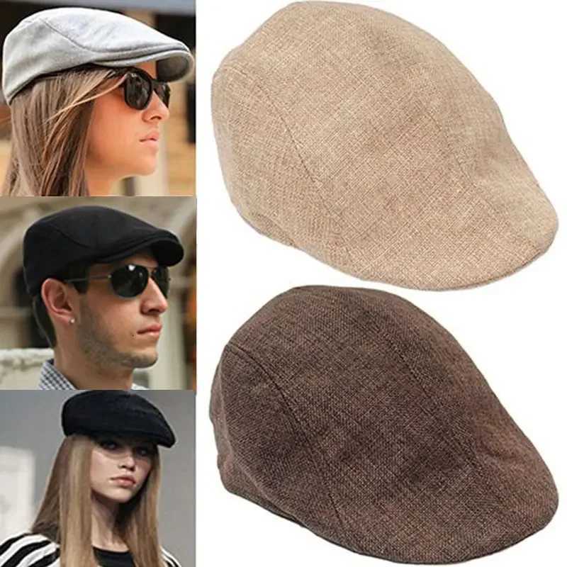 Fashion Men Berets C British Style British Linen Beret Fashion Flat Cs Classic Vintage Cabbie C Cheau Homme Peaked C XJ250807