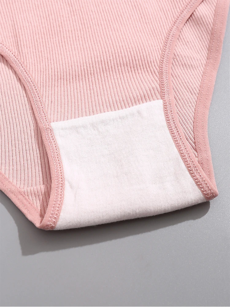 FINETOO 7Pcs Cotton M3XL Striped Underwear Womens Breathable Panties Sexy V Waist Comfortable Briefs Ladies Low Lingerie 250807