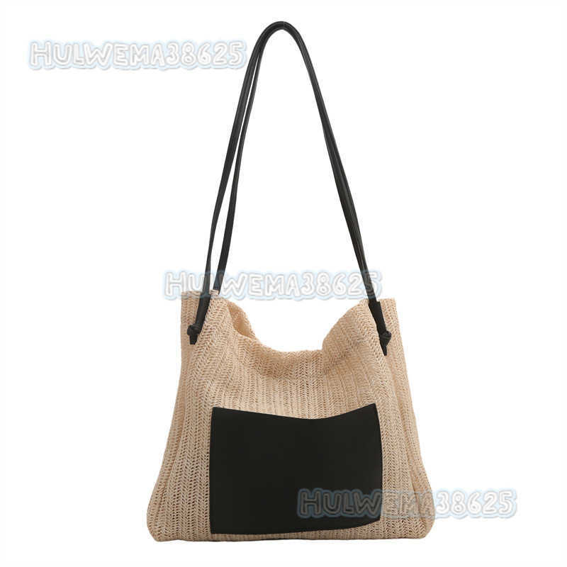 Artistic Single Shoulder Bag for Women 2024 Fashionable Design Vacation Style Large Capacity Shopping Bag Woven Tote Bag H250806
