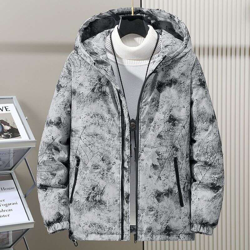 Autumn Winter New Solid Color Men And Youth, Thickened Warmth For Couples, Trendy Students, Cotton Printed With Loug