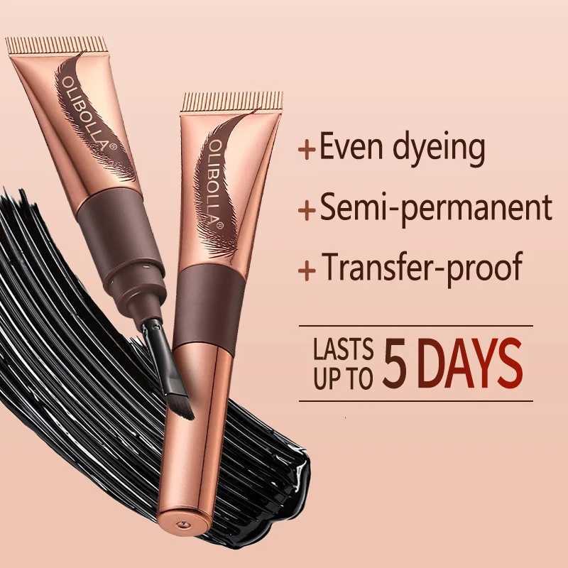 2 in 1 Last Up to 5 Days Tear-off Eyebrow Dyeing Cream with Brush - Waterproof Film-form Natural Wild Eyebrow Makeup Semi-permanent W250807