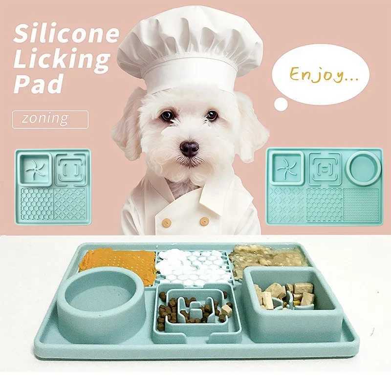 Dog Cat Tableware Anti-choking Bowl Food Grade Organosilicon Multifunctional Slow Mat Licking Mat ith Suction Cup Pets Supplies Y250806