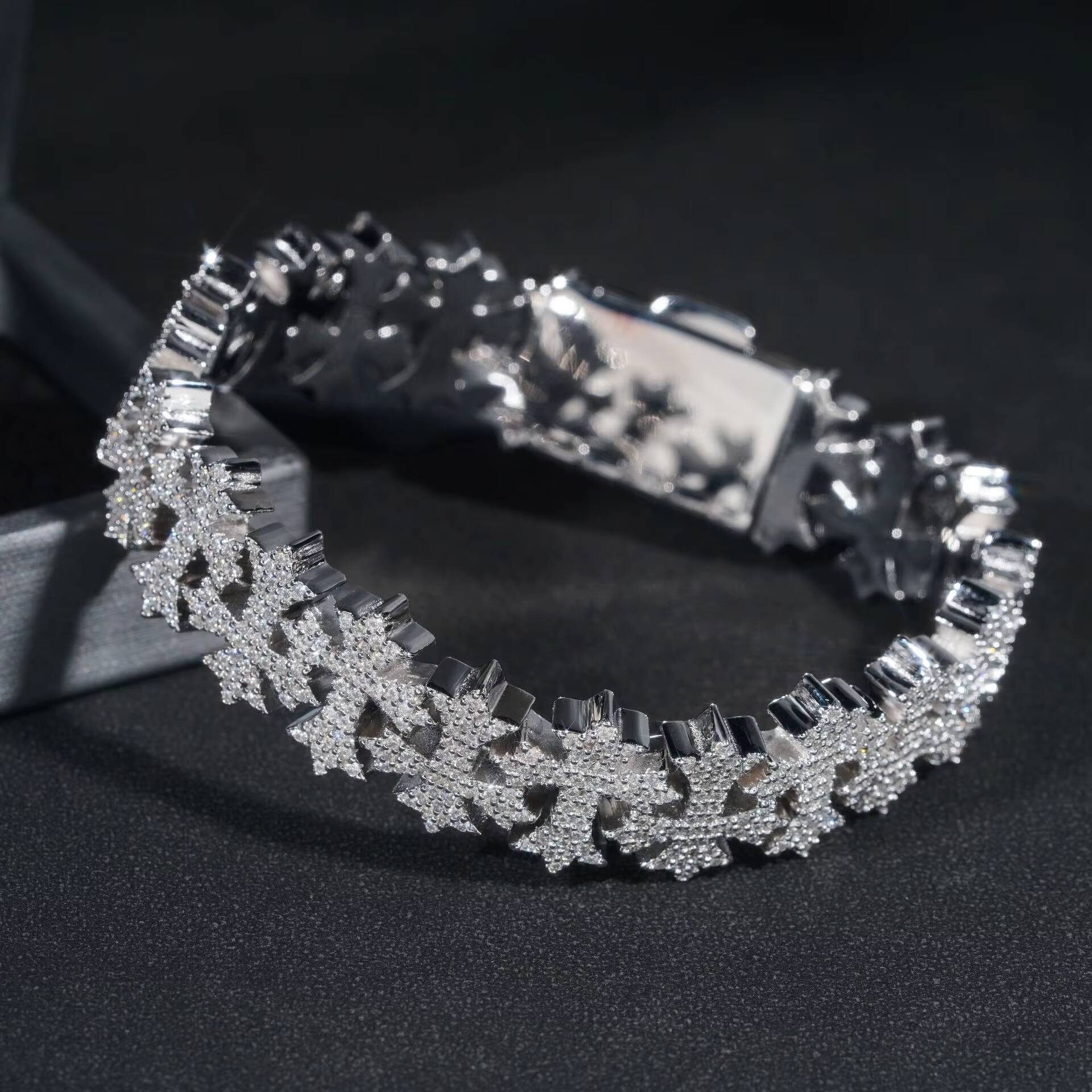 New Arrive Moissanite Cross Cuban Bracelet Iced Out Chain Hip Hop Jewelry S925 Silver Cuban Chain Bracelets With GRA