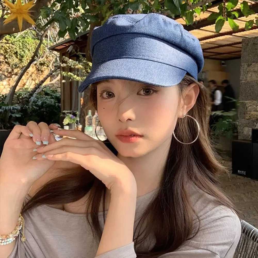 Casual Vintage Denim Berets Newsboy Leisure Octagonal C Flat Women Peaked Hats Girls XJ250807