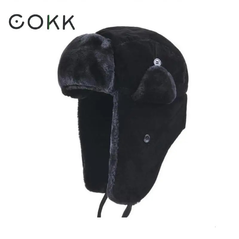 Bomber Hat Female Winter For Men Women Thick Warm Fur Velvet Cold Cap Male Snow Russian Ear Flap 250806