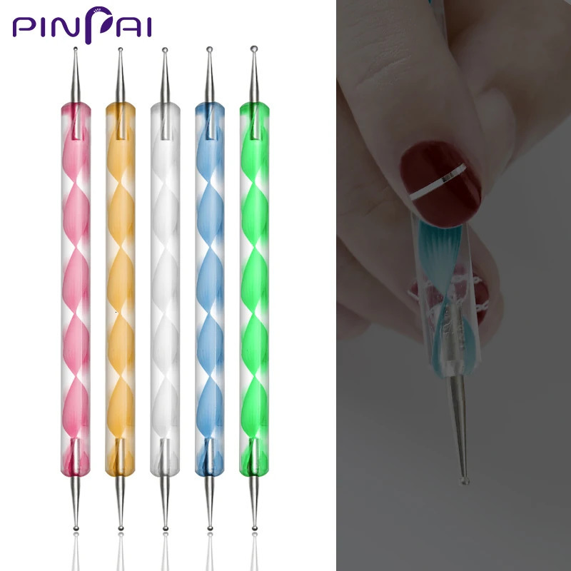 5Pcs Nail Acrylic Dotting Pen Nail Art Diamond Dotting Pen Nail Rhinestones Pick Up Tools Painting Spiraling Stripe Pen Kits 250805