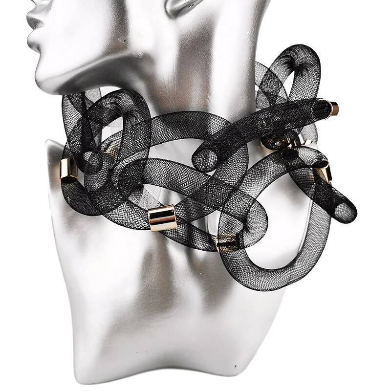 UK New Coarse Big Mesh Hollow Collar Necklaces Women Fashion Jewelry Handmade Choker Necklace For Wedding Party Jewelry for Women