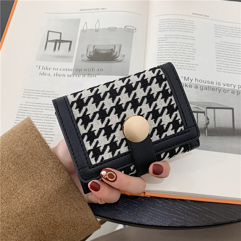 Designer's Thousand Bird Grid Features Long Short Styles, Foldable Handbags, Multiple Card Slots Making It A Simple And Niche Wallet
