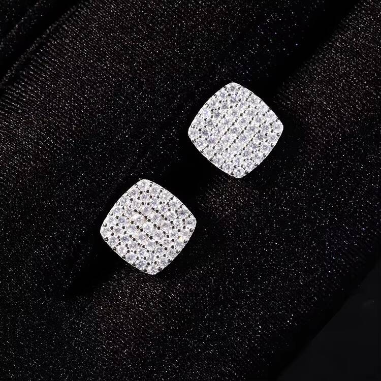 Factory Price Fine Jewelry Earring Silver Diamond Stud Earring VVS GRA Moissanite Earring Gold Plated No Fade Allergies Jewelry