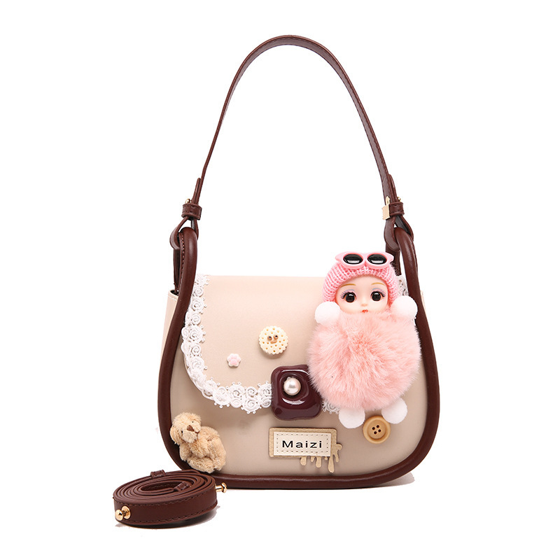 Free shipping designer Handmade DIY Cartoon Fashion Exquisite Women Shoulder Bag Korean Version Niche Design Soft Girl Trendy Crossbody Bag