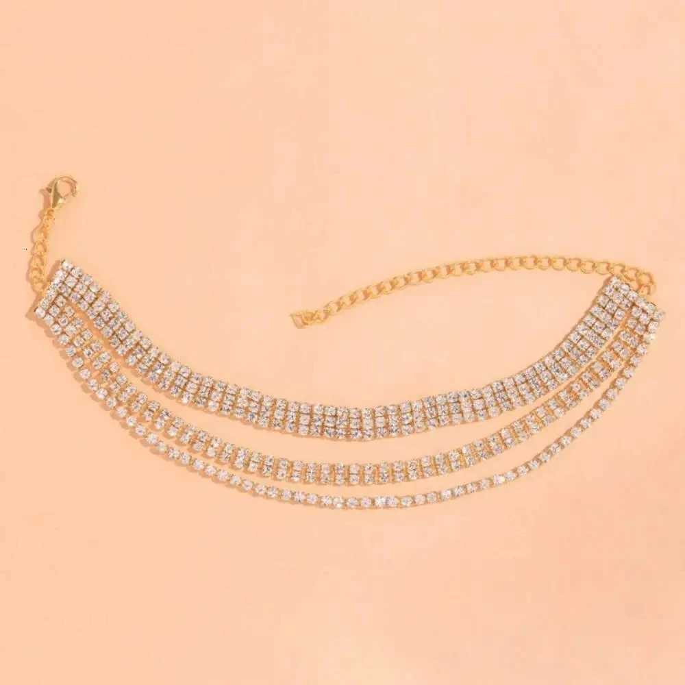 Stonefans Bling Layered Barefoot Anklet for Women s Jewelry Leg Rhinestone Foot Chain Summer Beach Jewelry Gifts Holiday Y250805