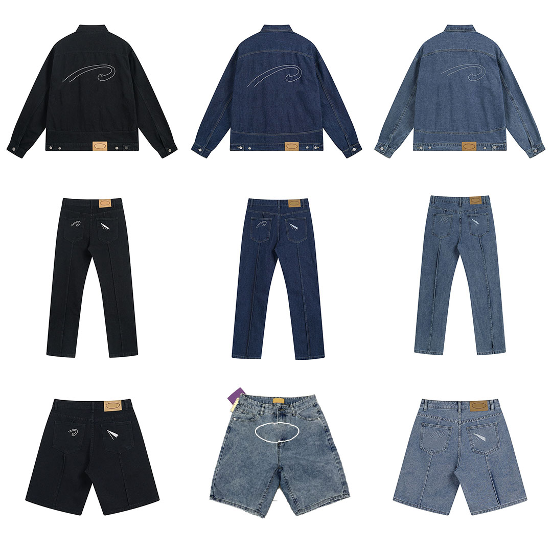 Designer Men's Tracksuit American Retro Casual Denim Jacket Straight-leg Jeans Fashion Loose Shorts Trendy Streetwear