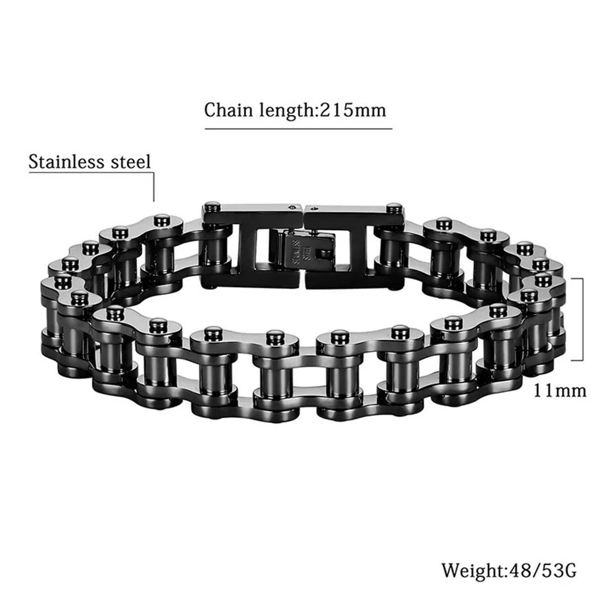 1pc New Cool Punk Motorcycle Bracelet for Men Women Stylish Vintage Stainless Steel Versatile Buckle Bracelet W250807