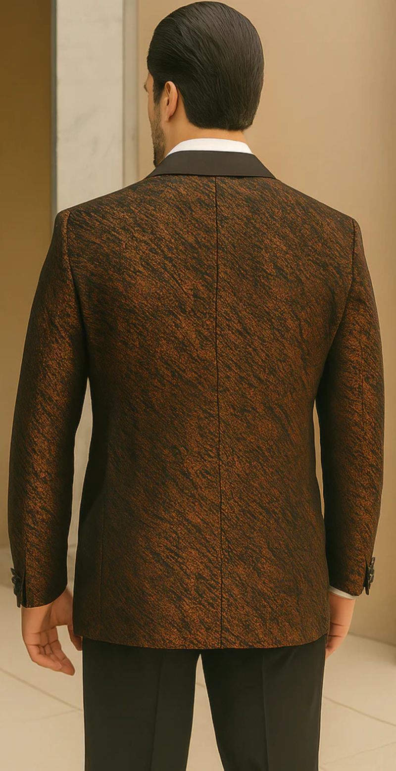 Jacquard Men Suits 1 Piece Jacket Peaked Lapel Single Breasted Wedding Groom Tuxedos Party Customized