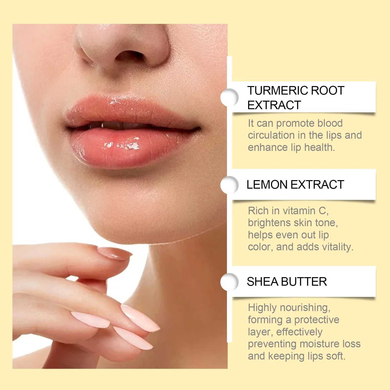 1/2/3pcs Lemon Ginger Lip Balm Turmeric Dark Melanin Remove Mask Gloss Exfoliating Improve Dullness Moisturizer Lip Repair BalmXJ250807