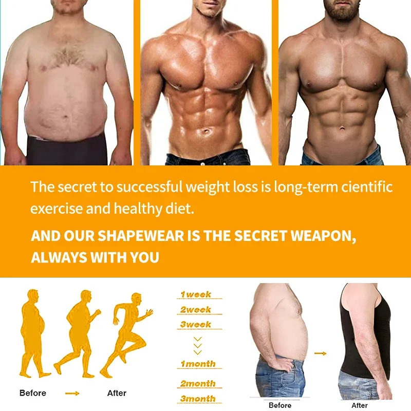 Mens Slimming Body Shaper Shapewear Abs Abdomen Compression Shirt to Hide Gynecomastia Moobs Workout Tank Tops Undershirts 250731